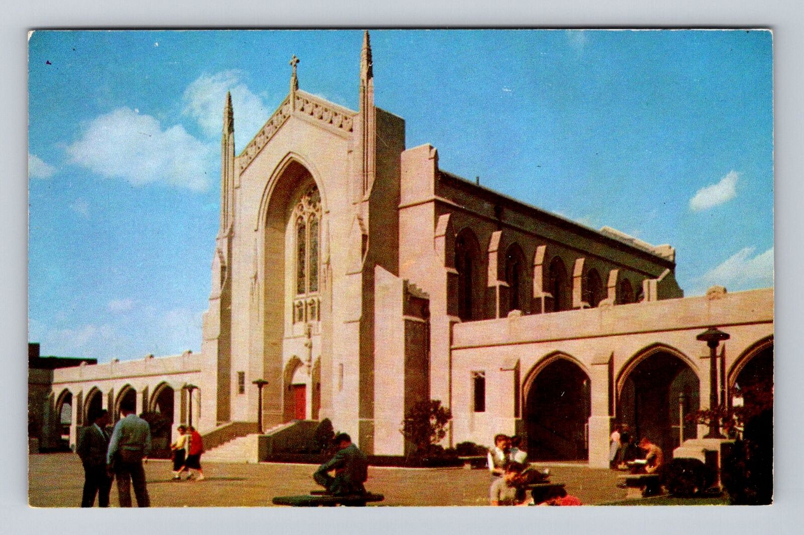 Boston MA-Massachusetts, Boston University Campus, Antique Vintage Postcard