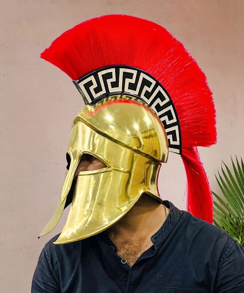 Roman Corinthian Warrior Antique Spartan Helmet Reproduction Brass Armor