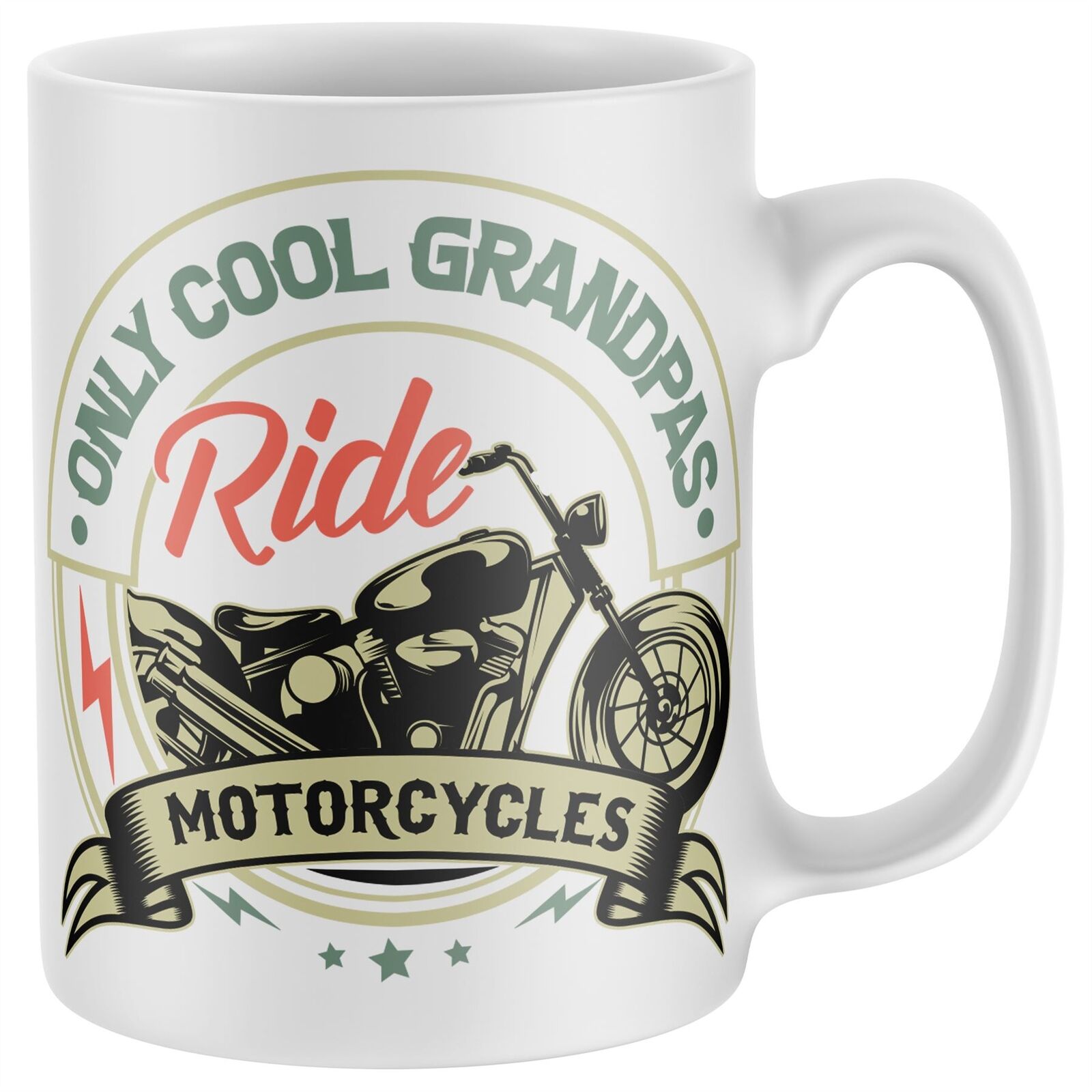 Only Cool Grandpas Ride Motorcycles Mug Funny Grandad Birthday Coffee Gifts