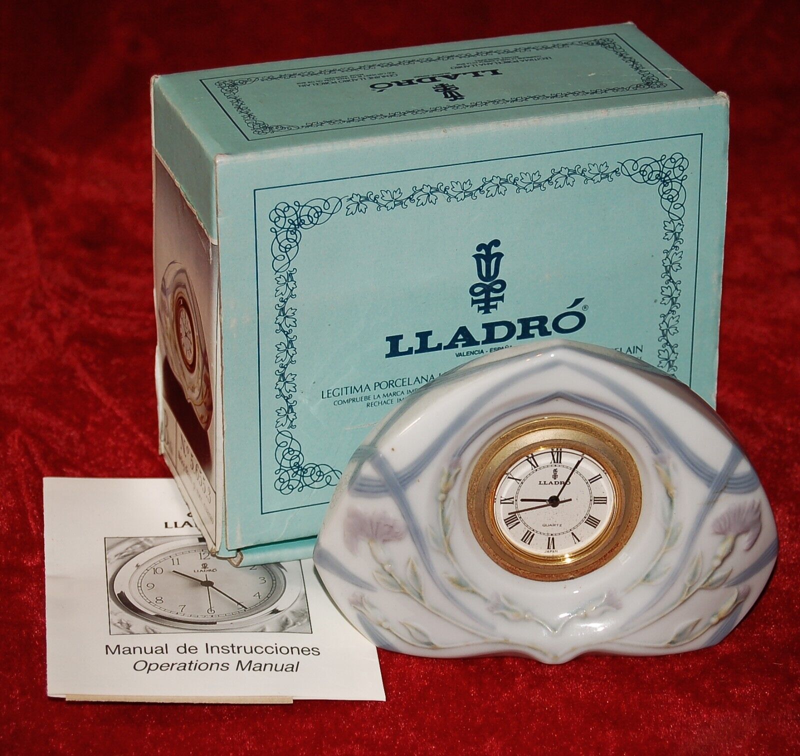 LLADRO Porcelain SEGOVIA CLOCK Small Var.  In Original Box 1980's Made in Spain