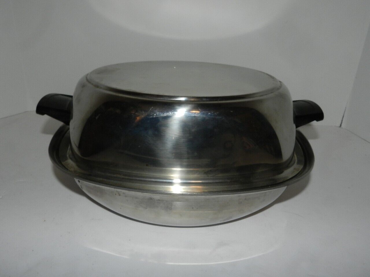 Vintage Aristo Craft Stainless Steel Stockpot Egg Poacher High Dome Lid