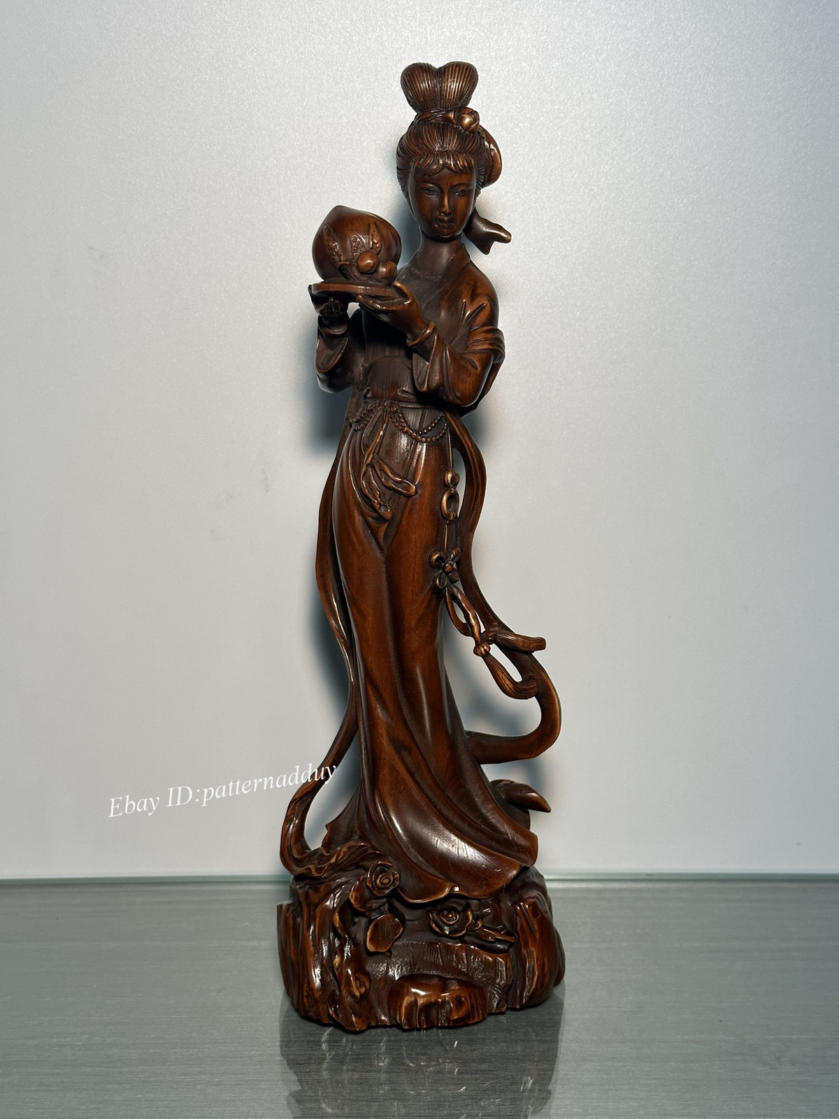 Old Antique Boxwood Carving Ma Gu\'s Birthday Offering Home Ornaments Hand Carved