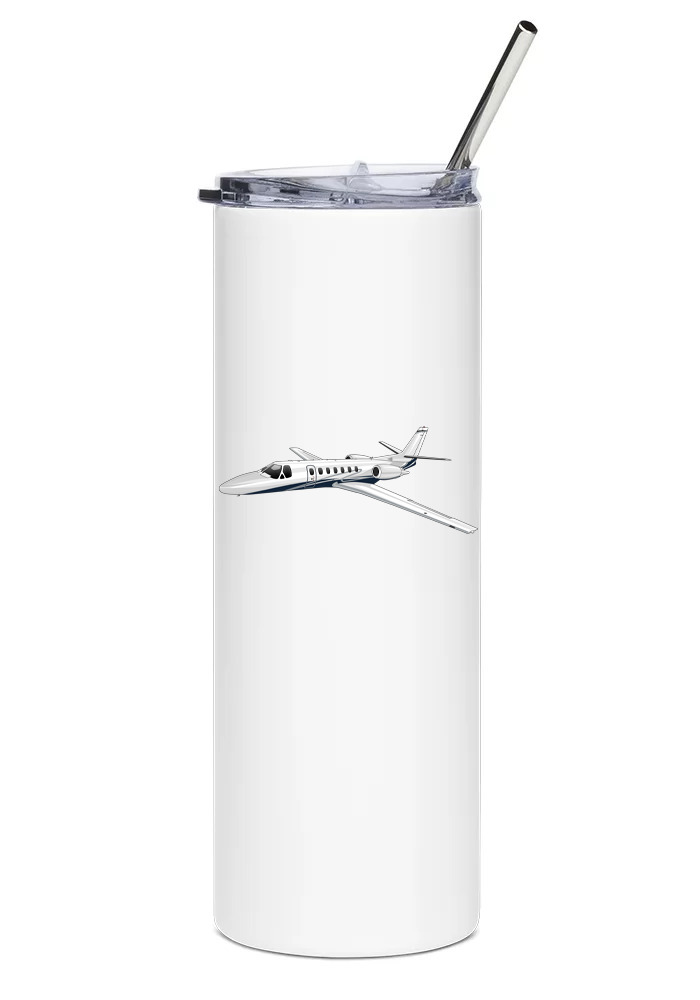 Cessna Citation Encore Stainless Steel Water Tumbler with straw - 20oz.