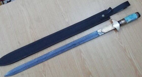 Custom Handmade Knife King's Damascus Steel Ancient Double edge Sword