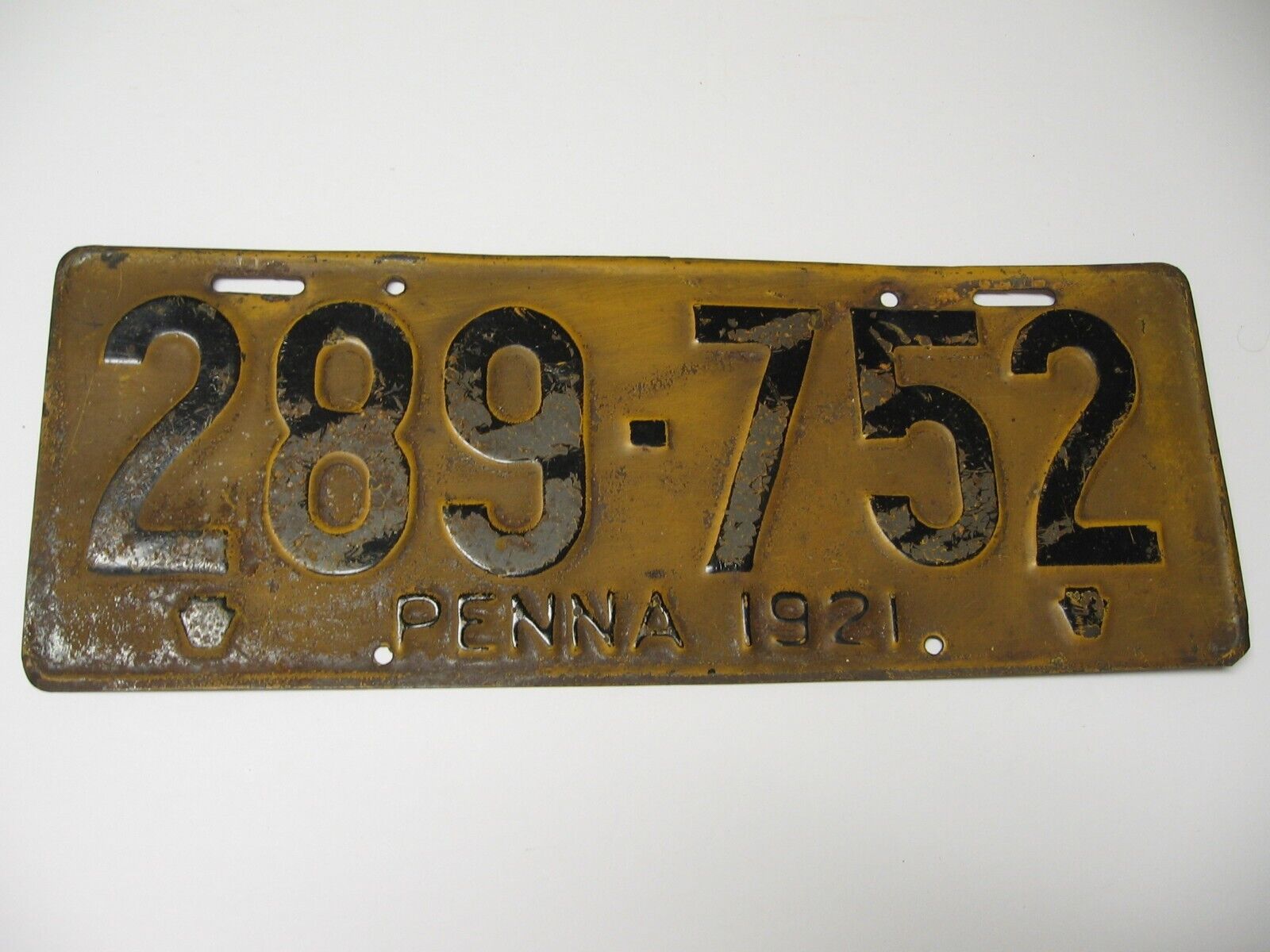 Rare 1921 Pennsylvania Car License Plate- 6 Digits PENNA, 15.75\