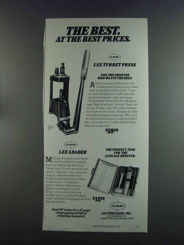 1982 Lee Precision Turret Press, Loader Ad