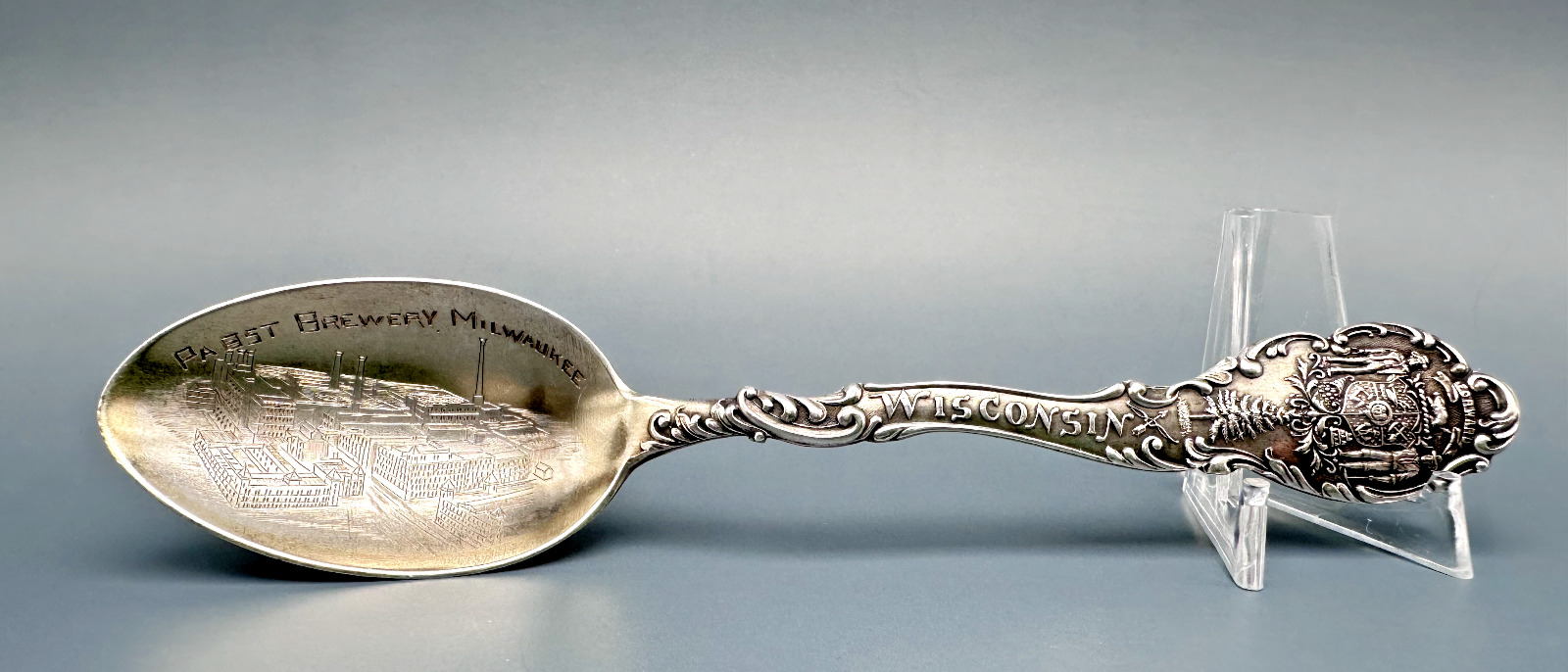 ANTIQUE(?) PABST BREWERY MILWAUKEE WI STERLING SILVER SPOON B113