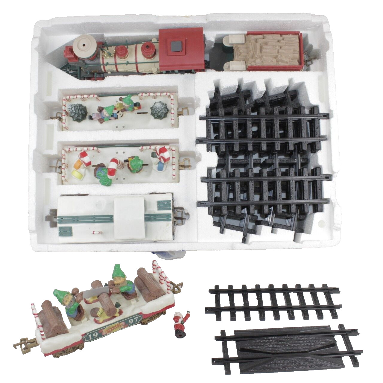 New Bright QVC Exclusive Santaland Christmas Train Set with Extra Car & Track