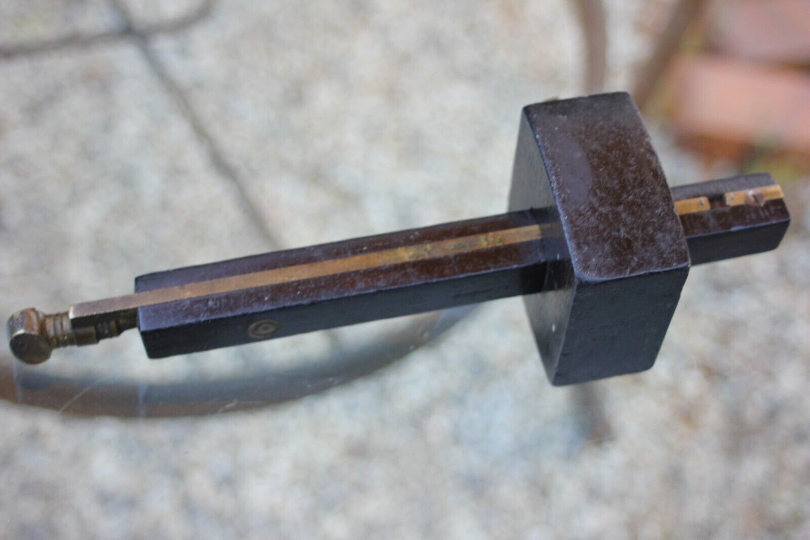 antique rosewood DM LYON NEWARK NJ Marking carpenter gauge tool