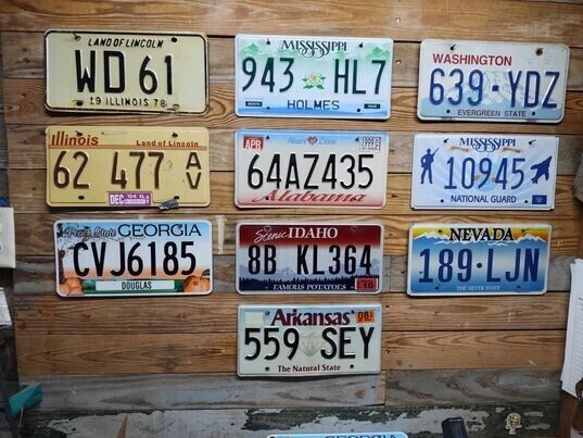 Variety Pack of 10 expired 2013 Mixed State Craft License Plate Tags ~ WD 61