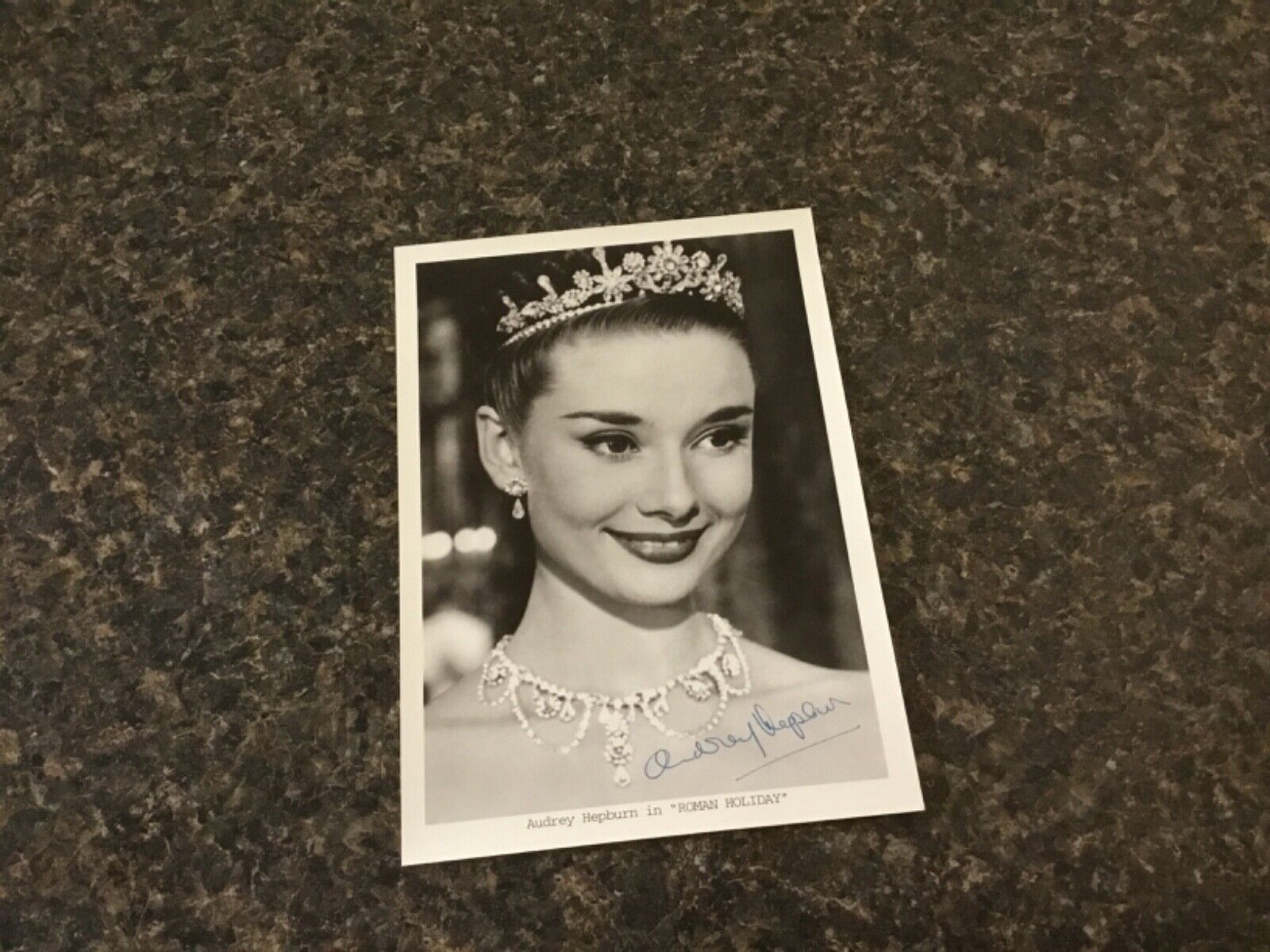 Audrey Hepburn signed photo /print of Roman Holiday 5x7 black and white