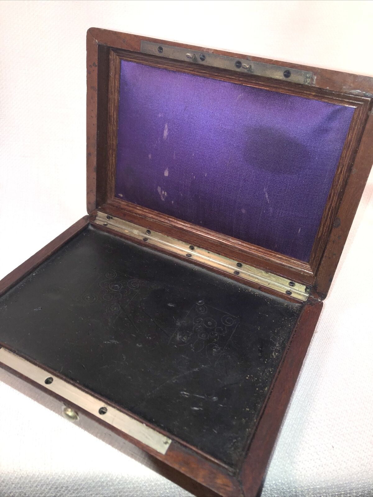 Wax Tablet Without Stylus Vintage In Wooden Case