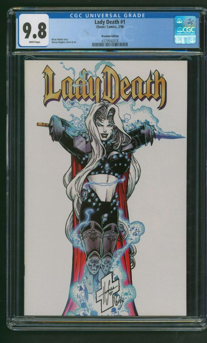 Lady Death #1 CGC 9.8 Premium Edition Chaos Comics 1998 Limited