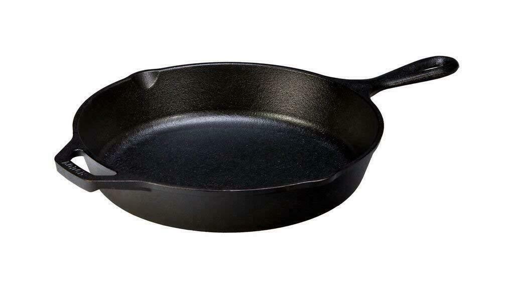 Lodge L8SK3 10.25 Inch Cast Iron Skillet, Pre-Seasoned and Ready for Use_Black