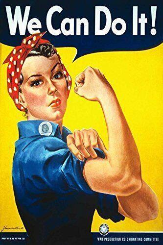 Rosie The Riveter We Can Do It Rally Poster 24x36 US WW2 Womans Power Wall Art