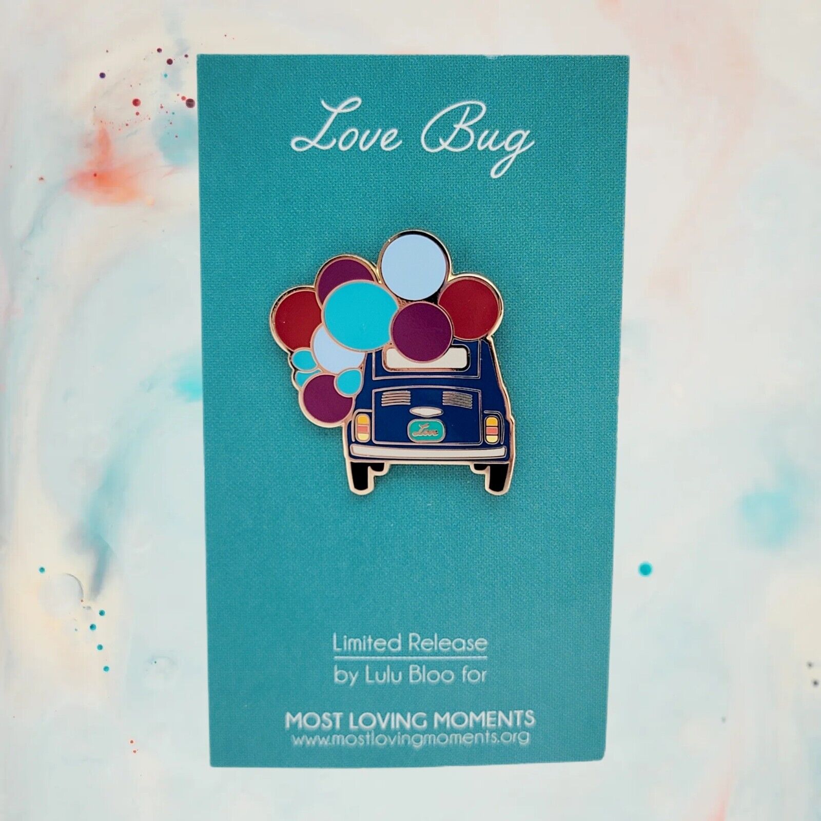 Volkswagen VW Blue Love Bug Metal Pin Limited Release Lulu Bloo
