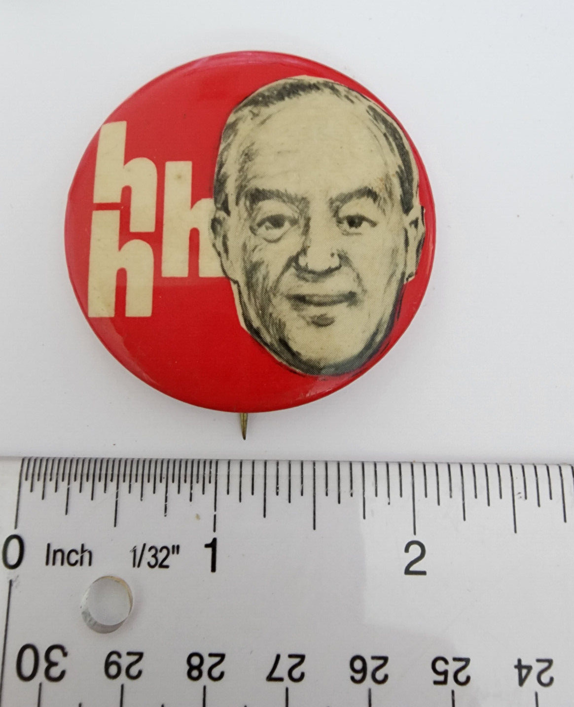 hhh Hubert Humphrey Pinback Pin Button 2 In Political