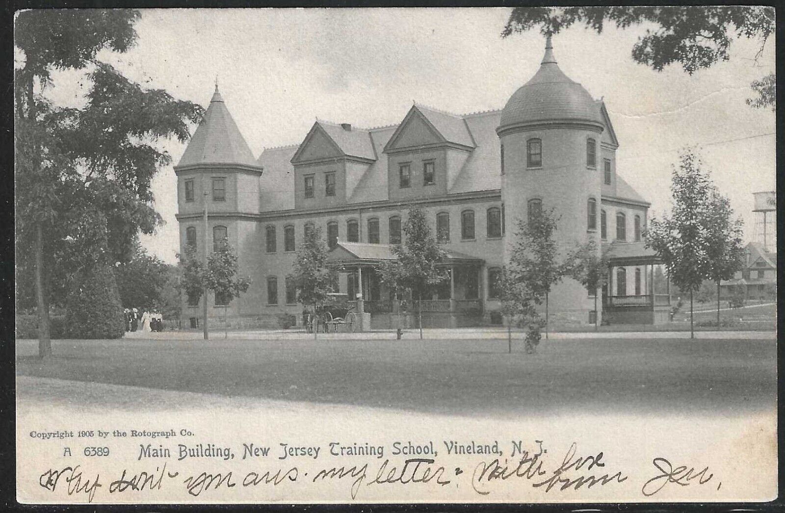 Main Building, New Jersey Training School, Vineland, N.J., 1905 Postcard, Used
