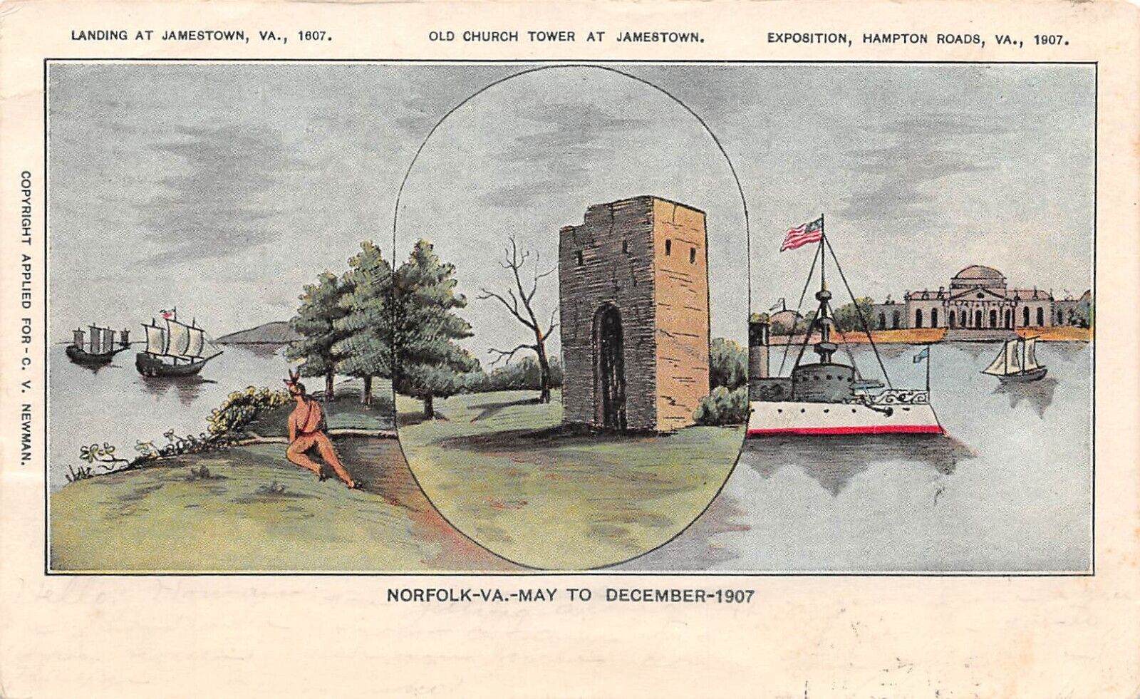 Jamestown Exposition 1907 Multi-View Norfolk Virginia May to Dec Postcard