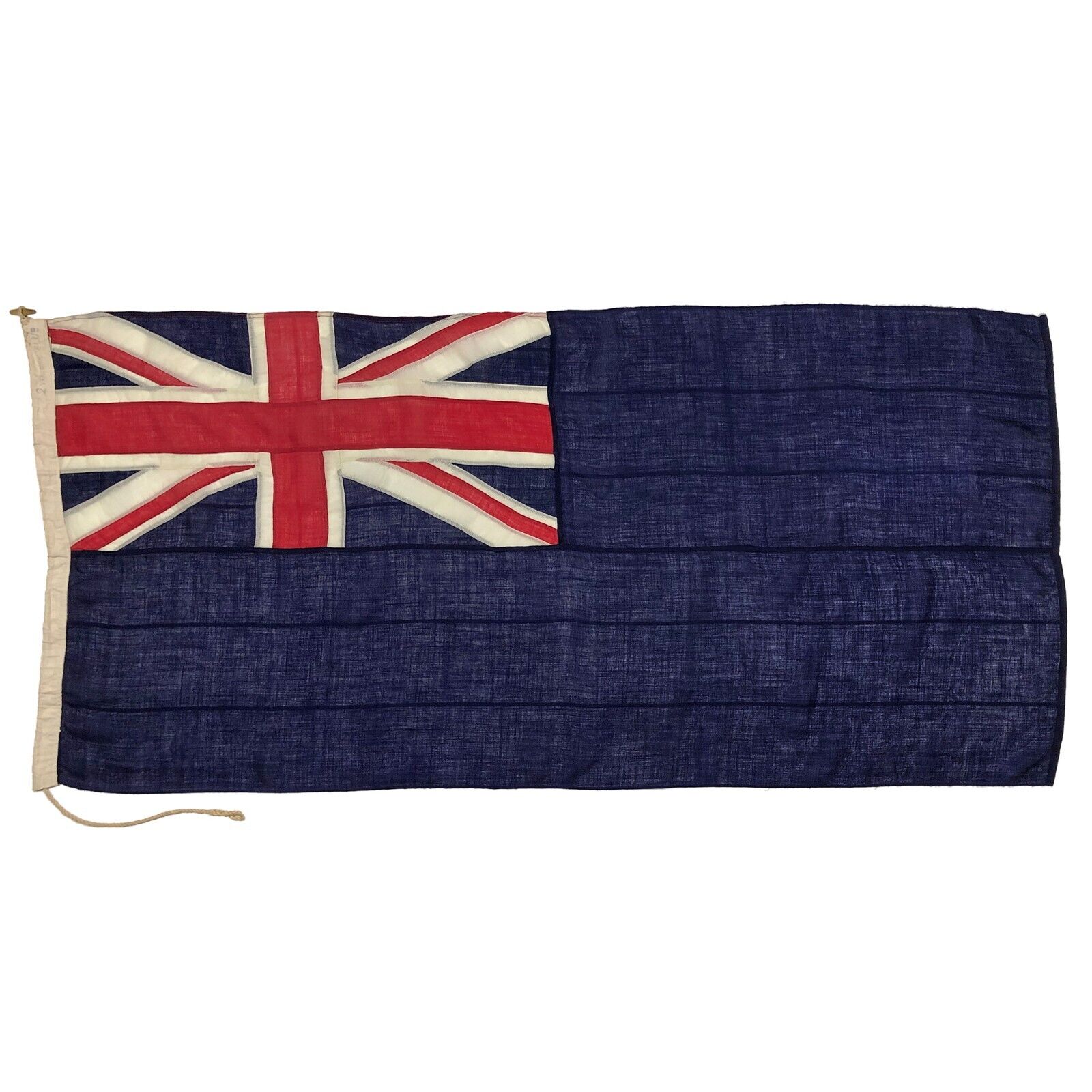 Vintage Wool Blue Ensign Nautical Union Jack Flag UK Cloth British Antique Navy
