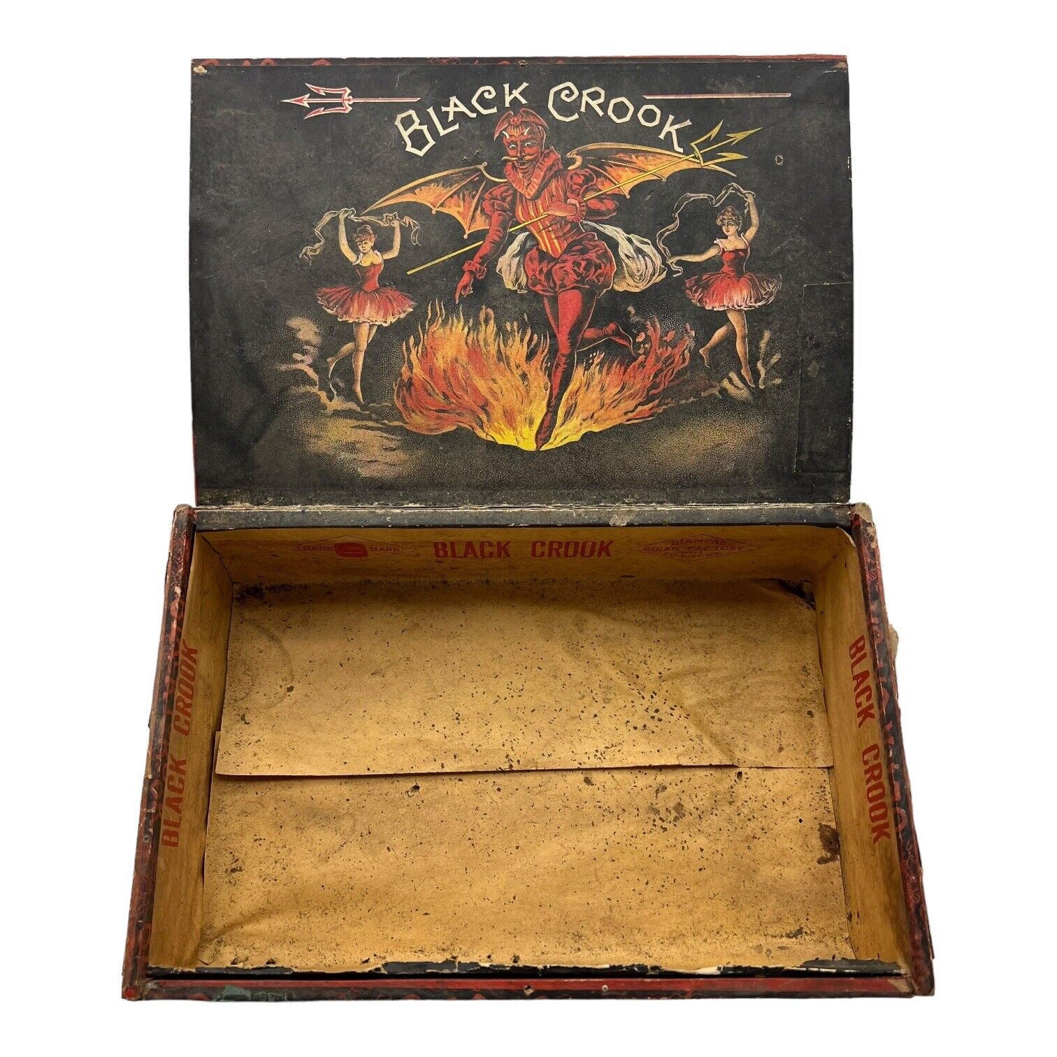 Niblo\'s Garden BLACK CROOK Broadway Musical 1800\'s Rare Cigar Box 1909 Tax Stamp