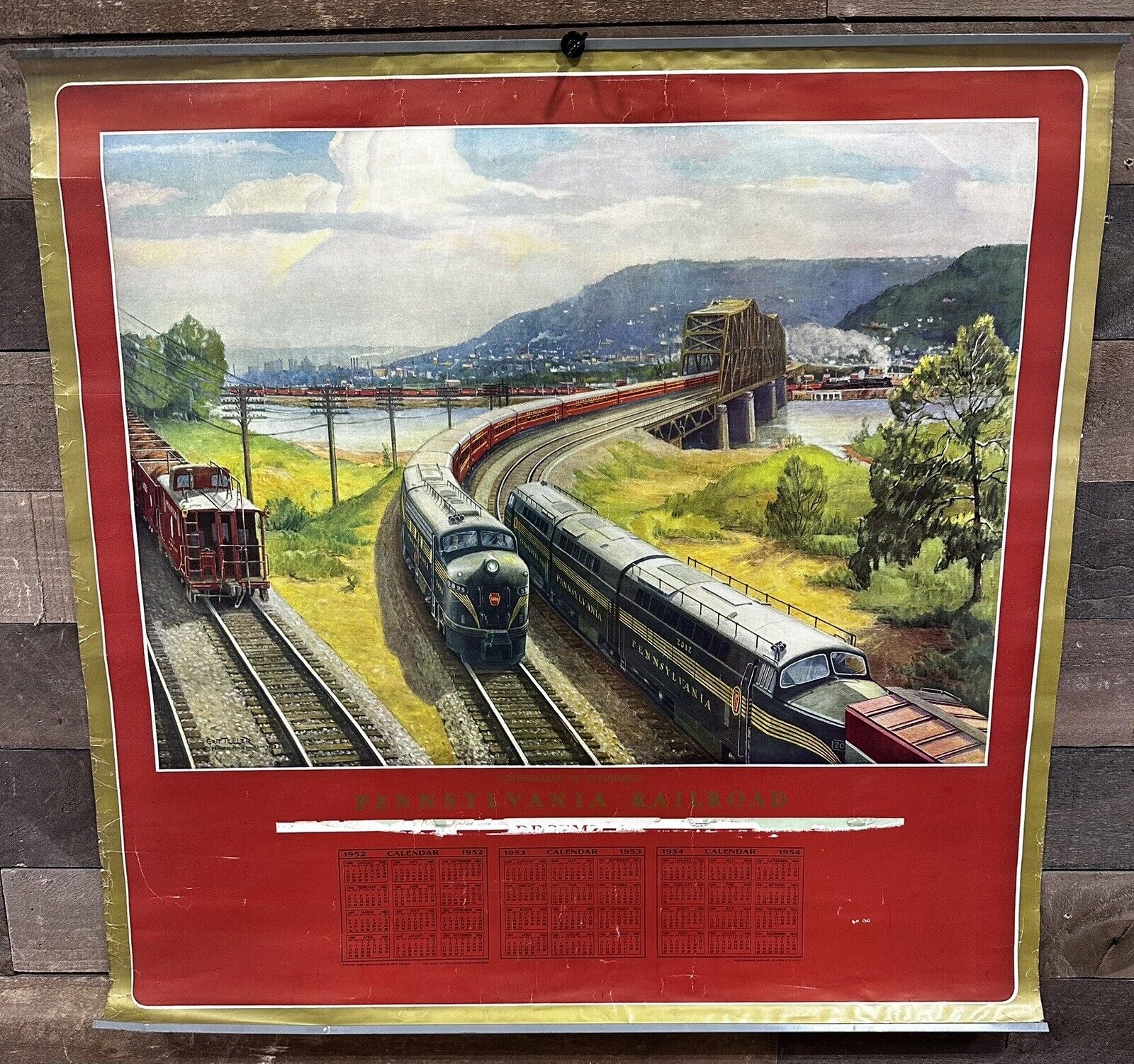 Vintage 1954 Pennsylvania Railroads Calendar “Crossroads Of Commerce” Pittsburgh