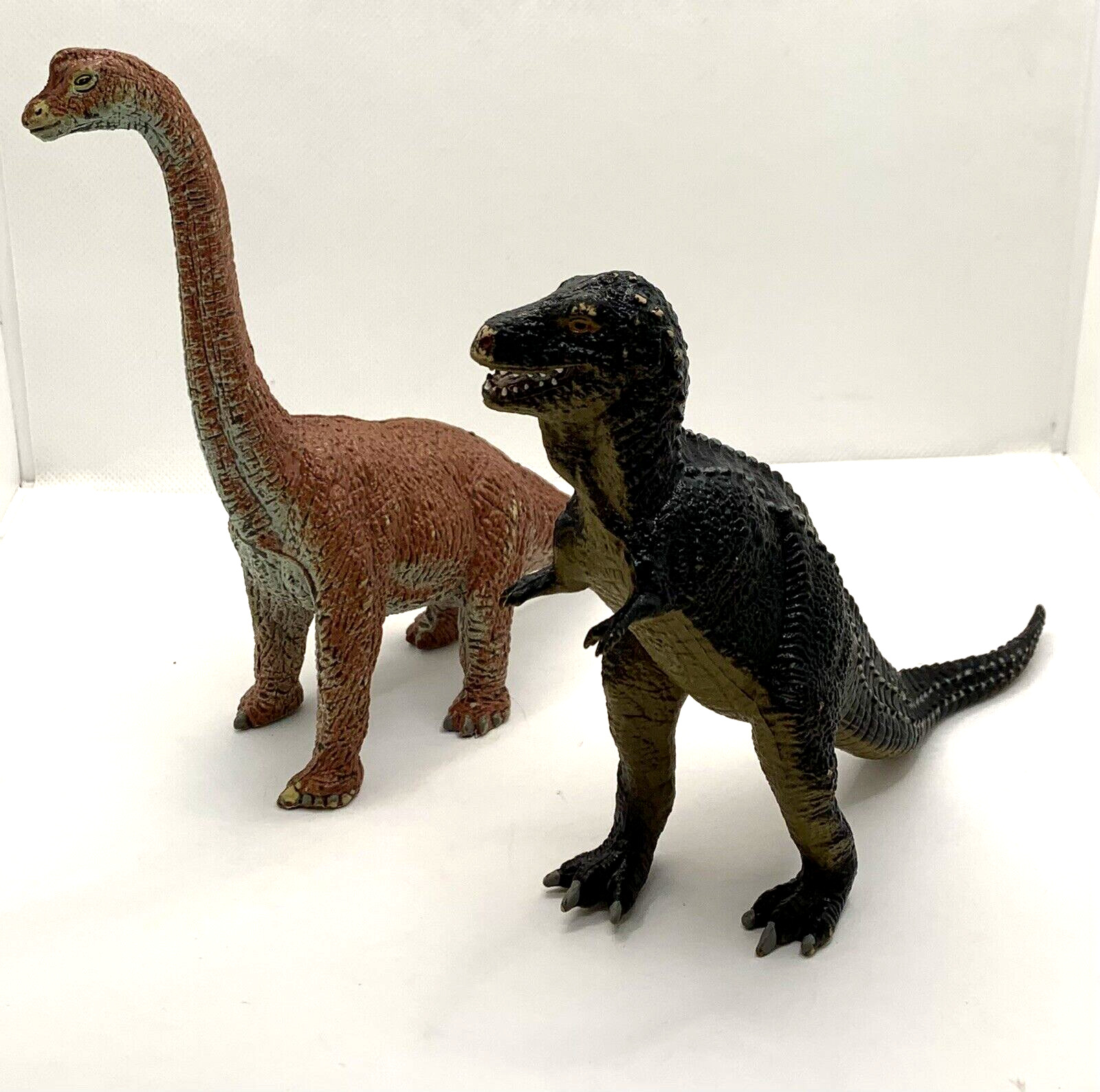 AAA Vintage Dinosaurs Apatosaurus Allosaurus Rubber Toy Prehistoric