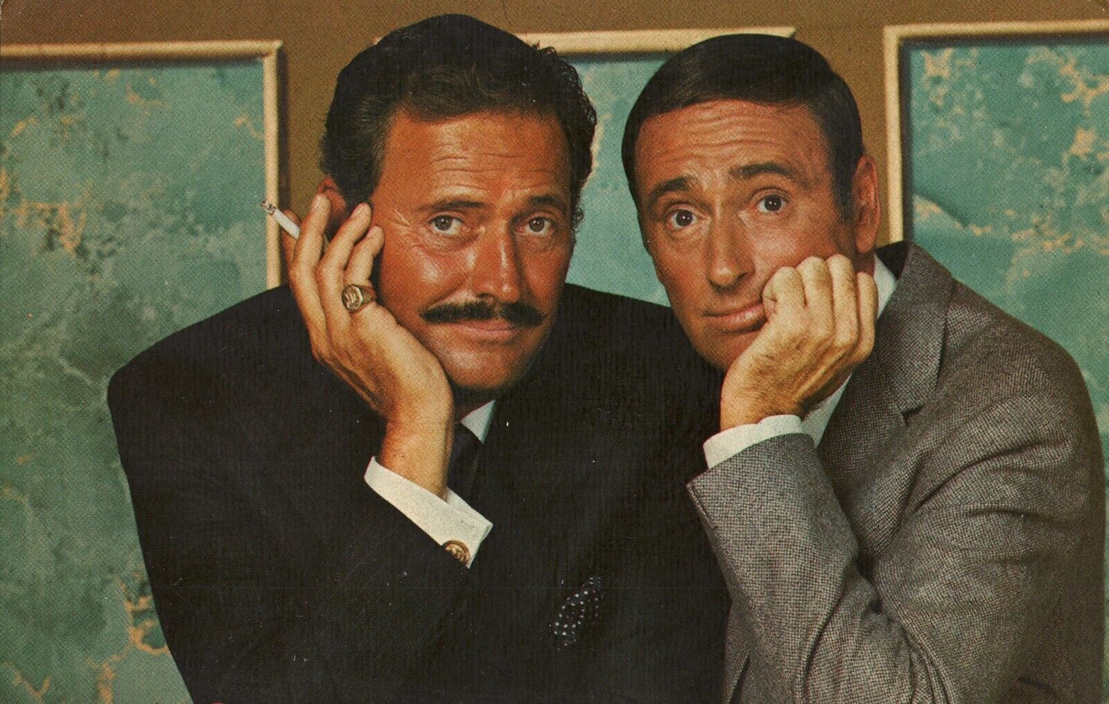 Dan Rowan and Dick Martin Laugh-In Hosts Comedians Vintage Postcard