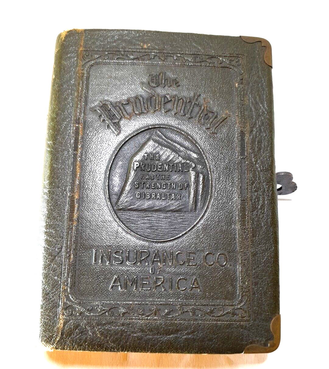 Antique Prudential Insurance Book Coin & Paper Bank - With Key, D.H.Z. Inc. USA
