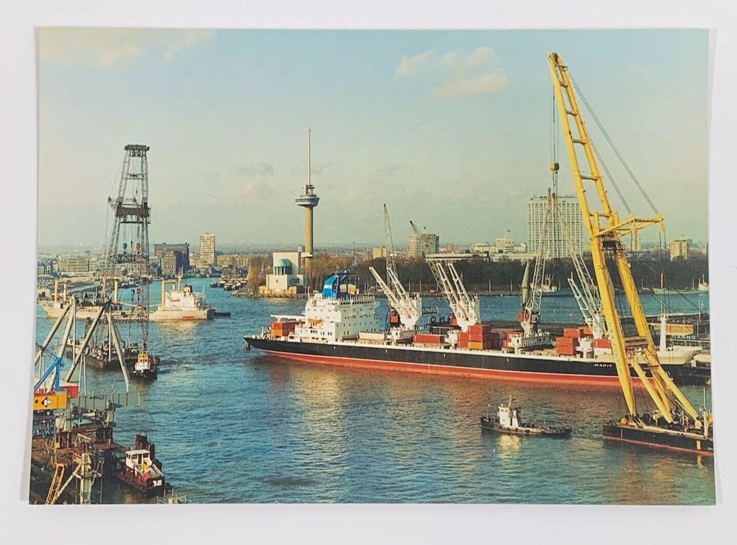 View on the Harbour Rotterdam Holland Netherlands Postcard Unposted