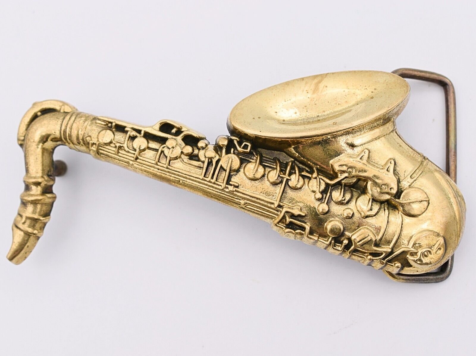 Solid Brass Alto Sax Saxophone Vintage Belt Buckle