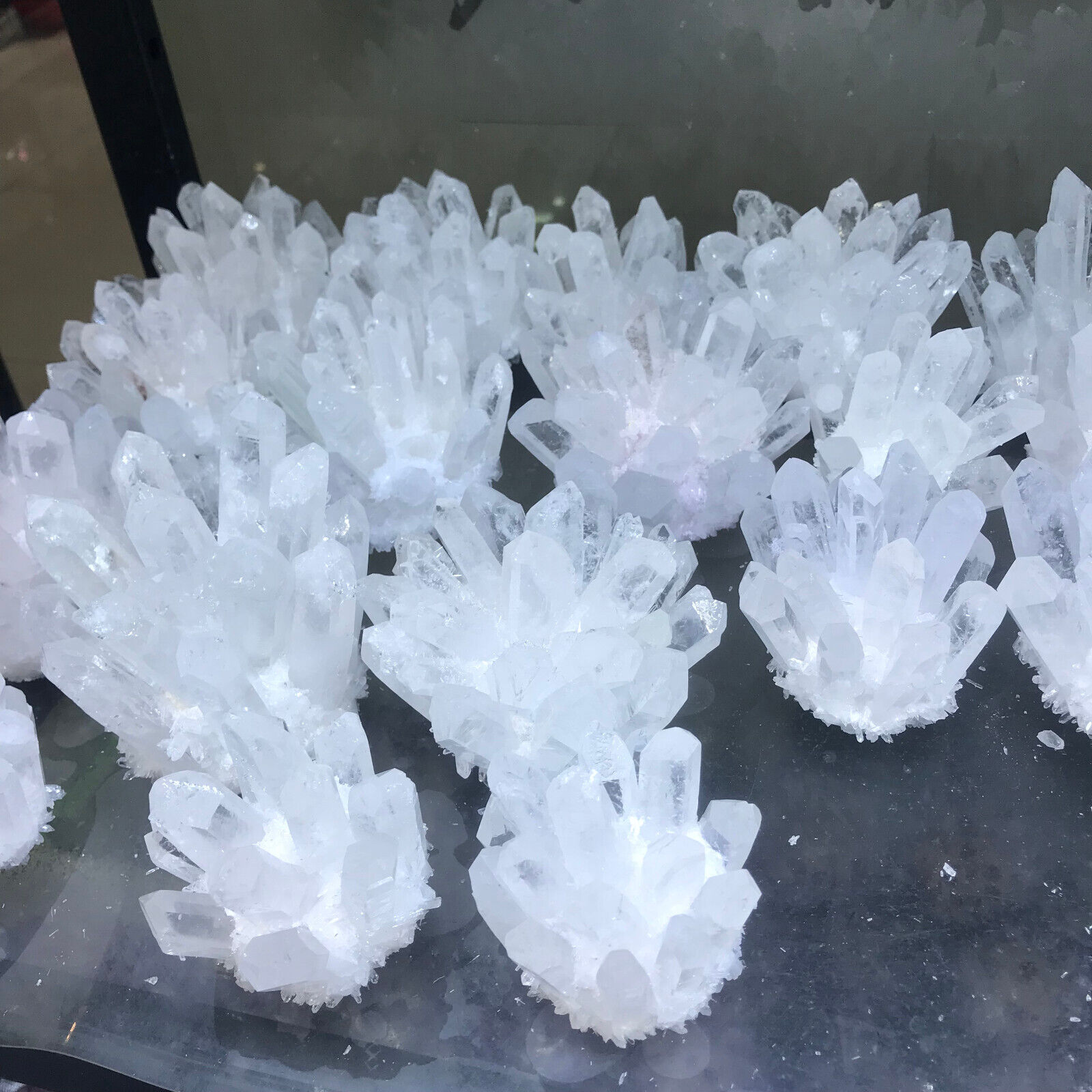 1pcs 300g+ Natural Crystal electroplate white Cluster Quartz Specimen Reiki  01