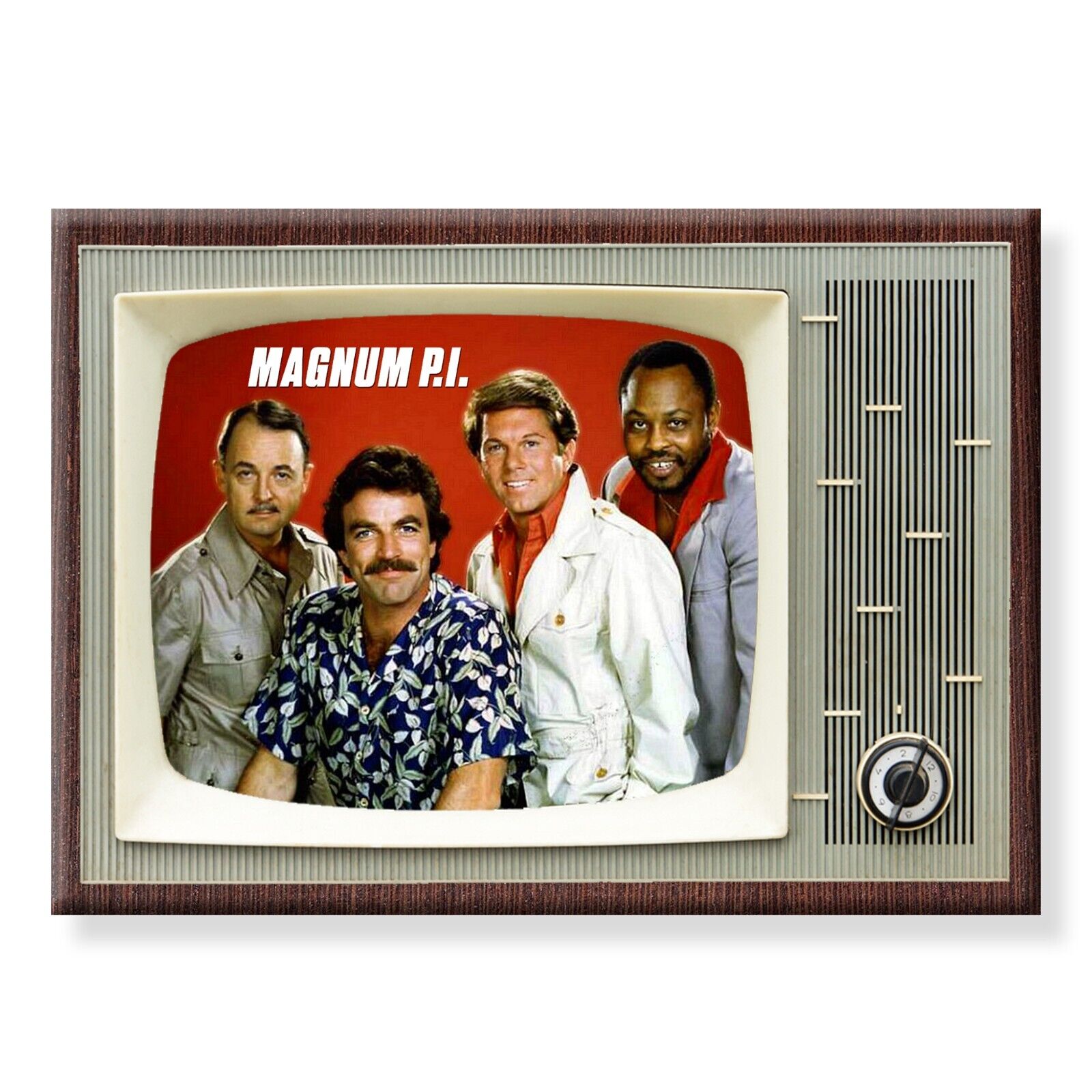 Magnum PI TV Show Retro 3.5 inches x 2.5 inches Steel Fridge Magnet