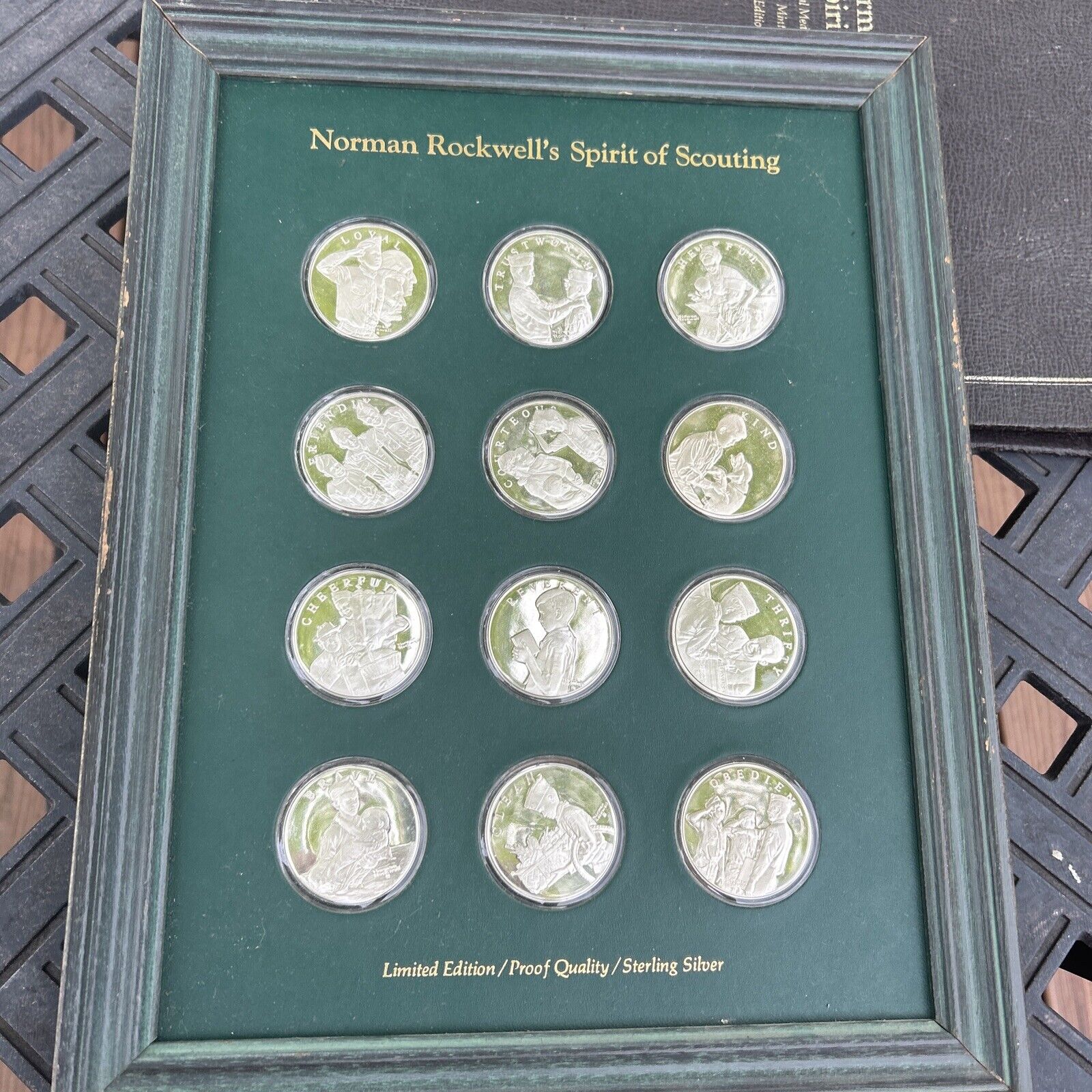 1972 Franklin Mint Norman Rockwell’s Scouting Sterling Silver Medals Set of 12