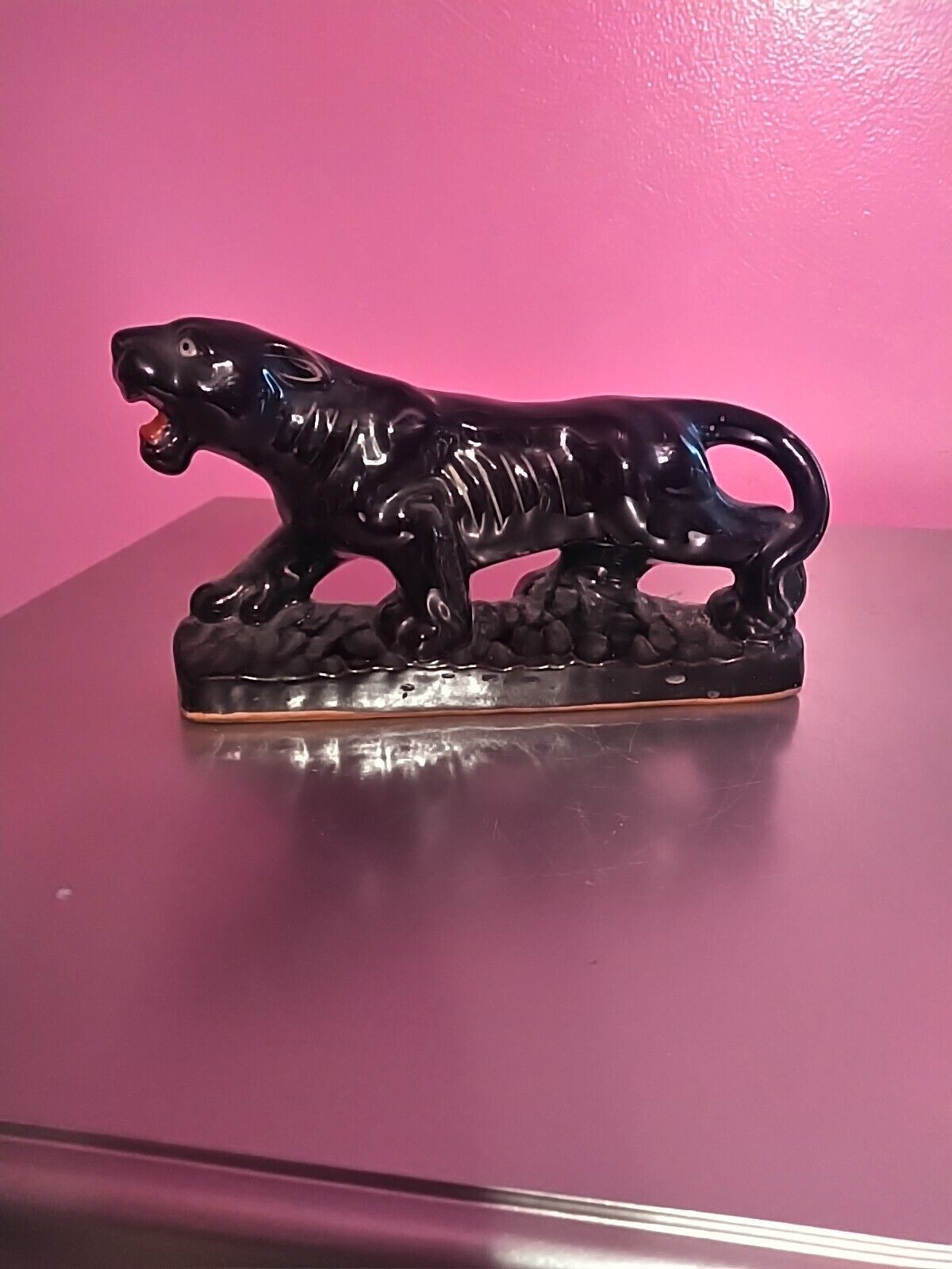 Vintage Porcelain Black Panther 8 Inches