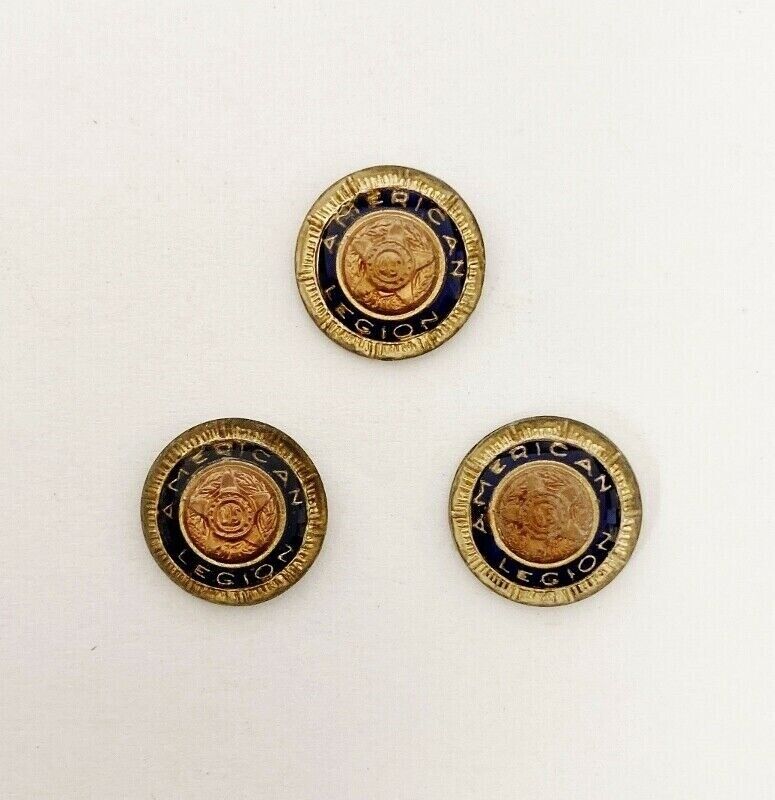 144 Vintage American Legion Glass 12mm. Round Cabochon Plaques - FULL PACK B333