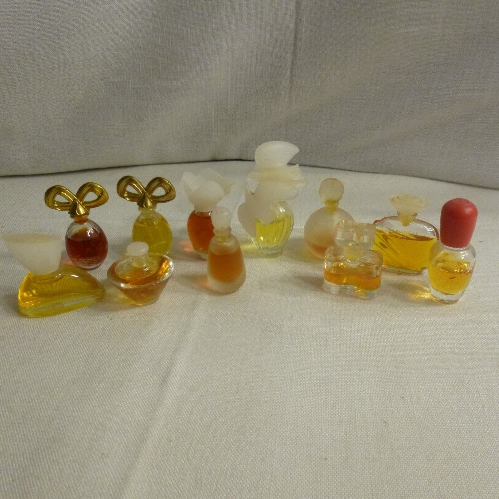 Lot of 11 Mini glass Perfume bottles - with Longing by Coty 1/8 oz Perfume - EuC