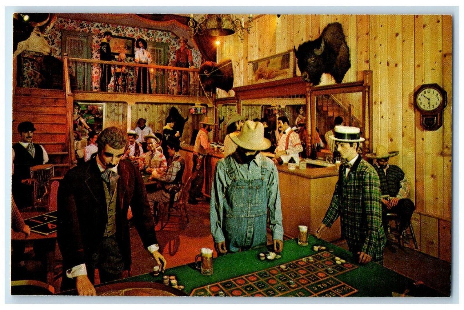c1950\'s Sand Burr Gulch Bull Shed Saloon Interior Shakopee Minnesota MN Postcard