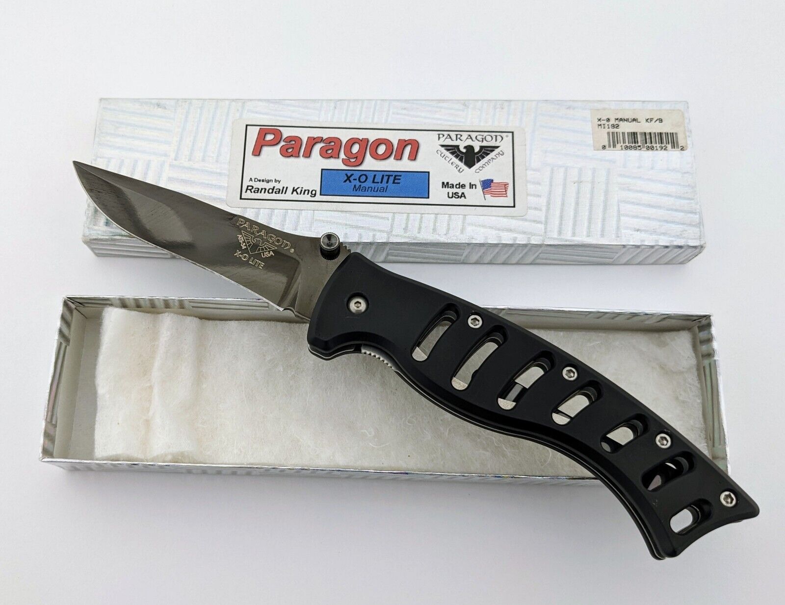 NIB Vintage Paragon X-O Lite Randall King Folding Knife ATS-34 Titanium- USA