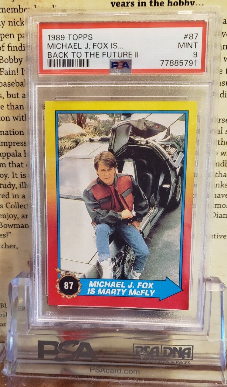 Michael J Fox 1989 Topps Back To The Future 87 RC PSA 9 MINT Marty Mcfly 5791