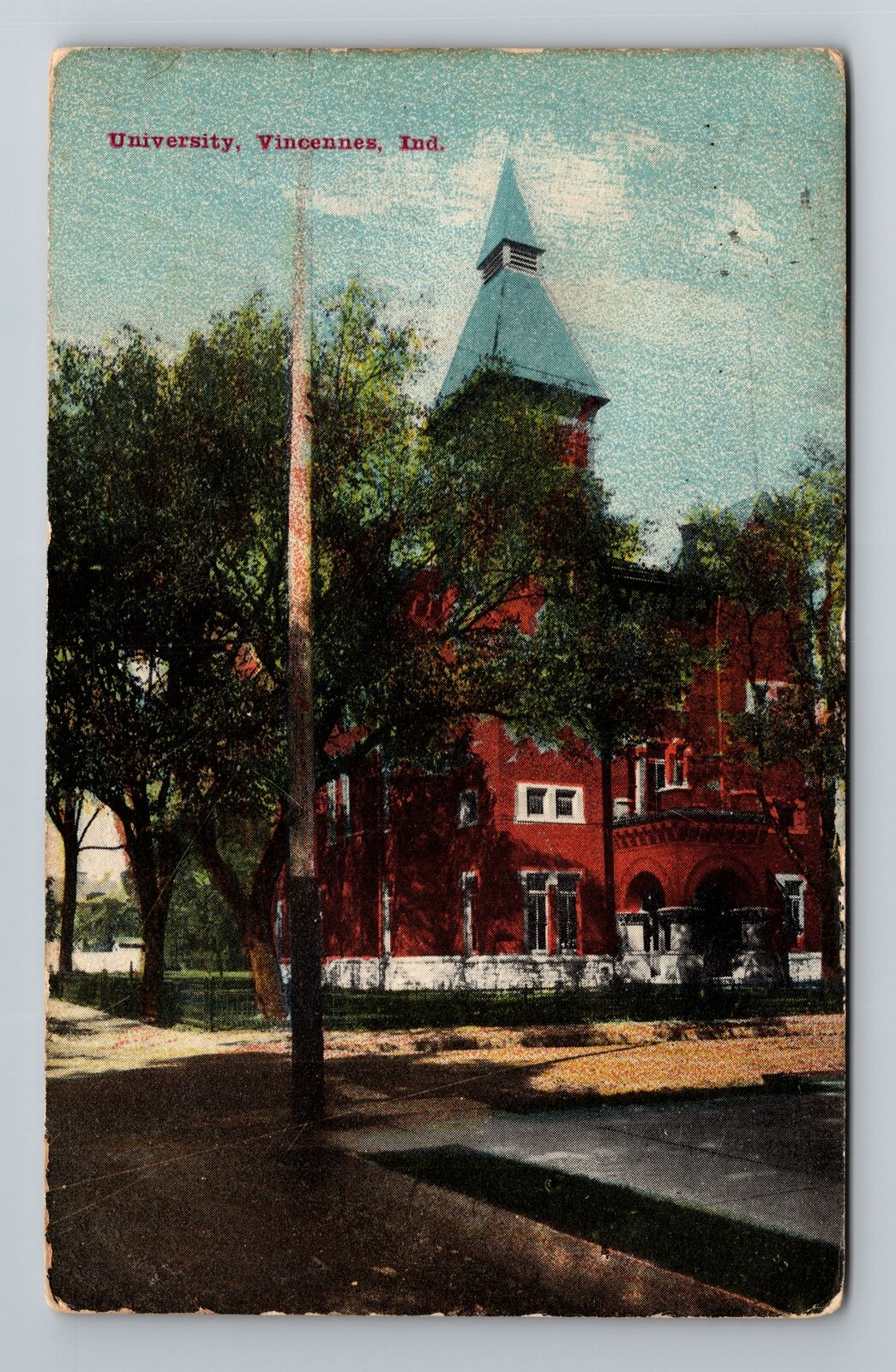 Vincennes IN-Indiana, University, Antique, Vintage c1909 Souvenir Postcard