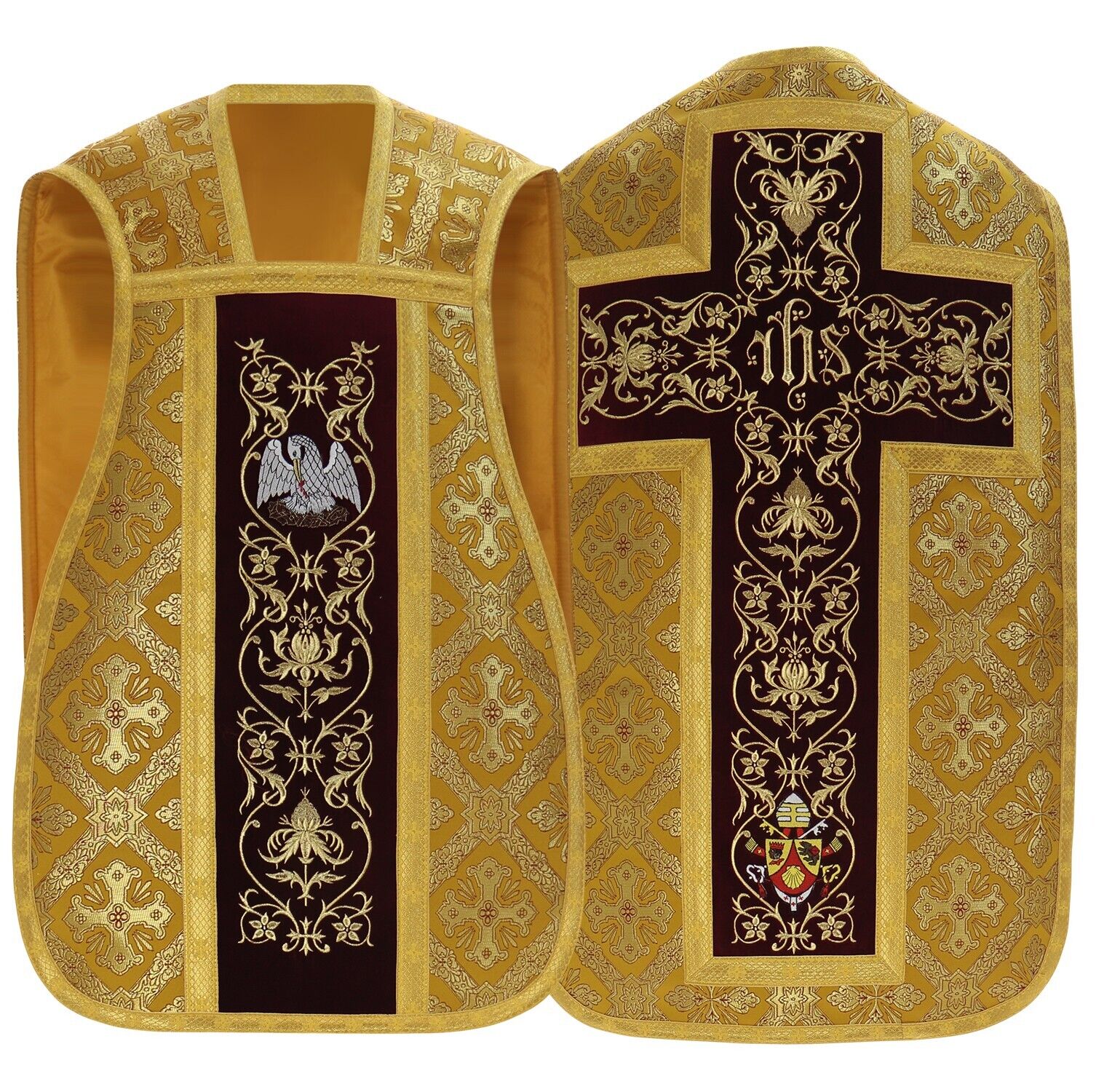 Gold/red Roman Fiddleback Chasuble with stole \