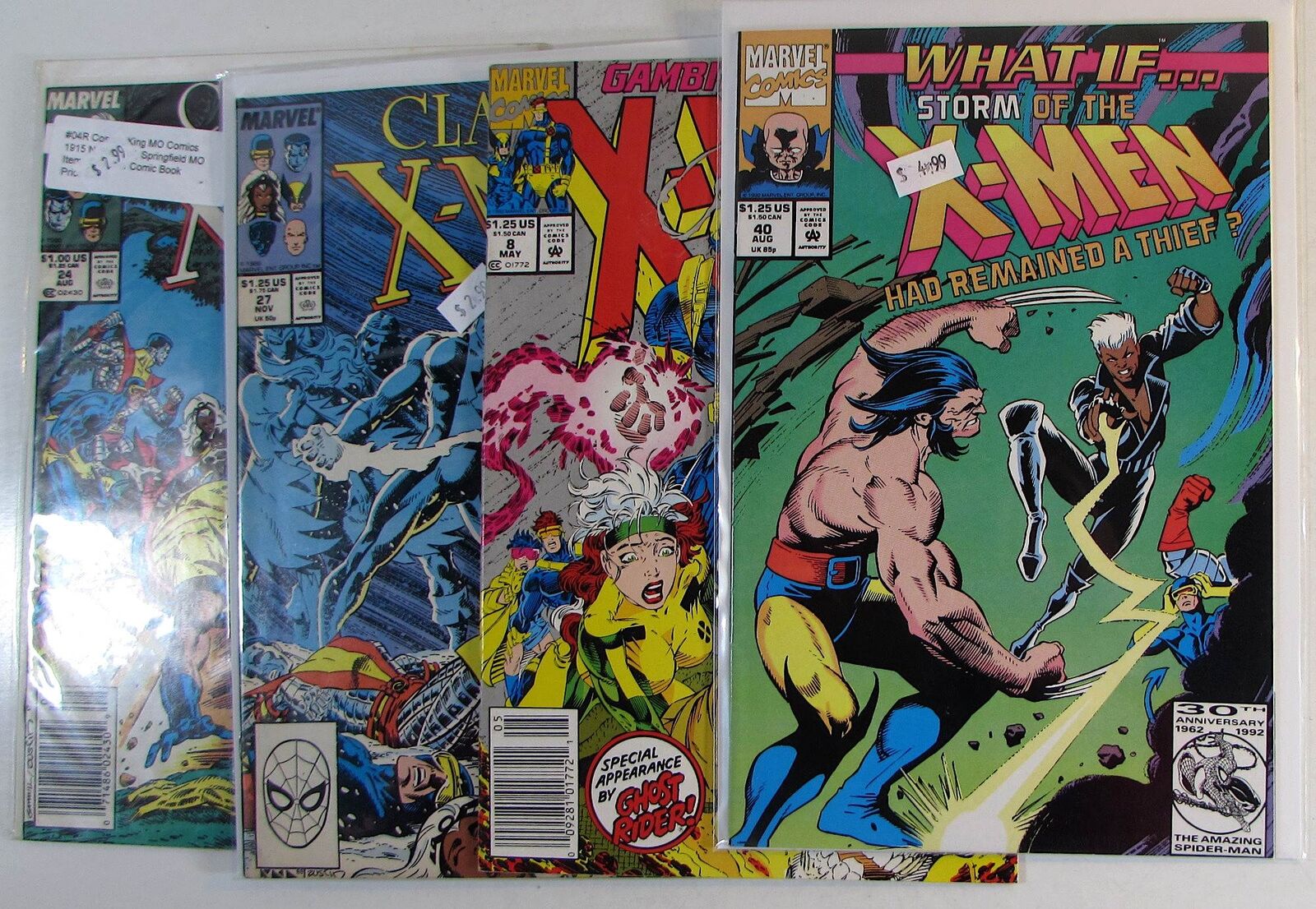 X-Men Lot 4 #8,Classic 24,27,What If 40 Marvel 1992 1st Series Comics