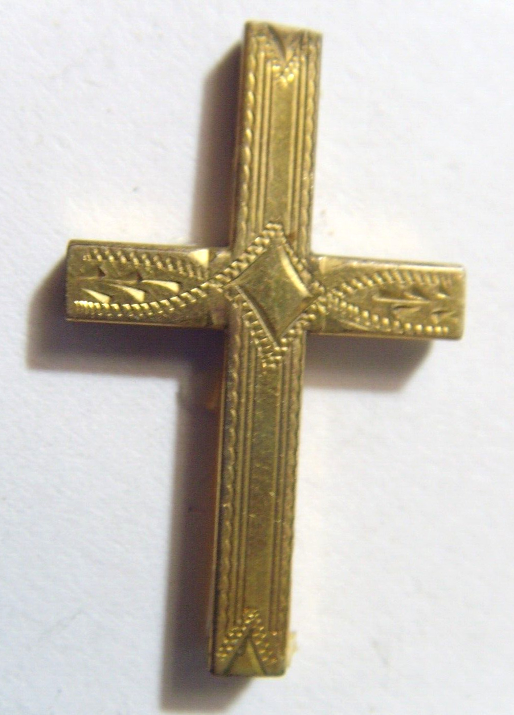 Antique 12k Gold Filled Engraved Christian religious pocket Cross FC1145
