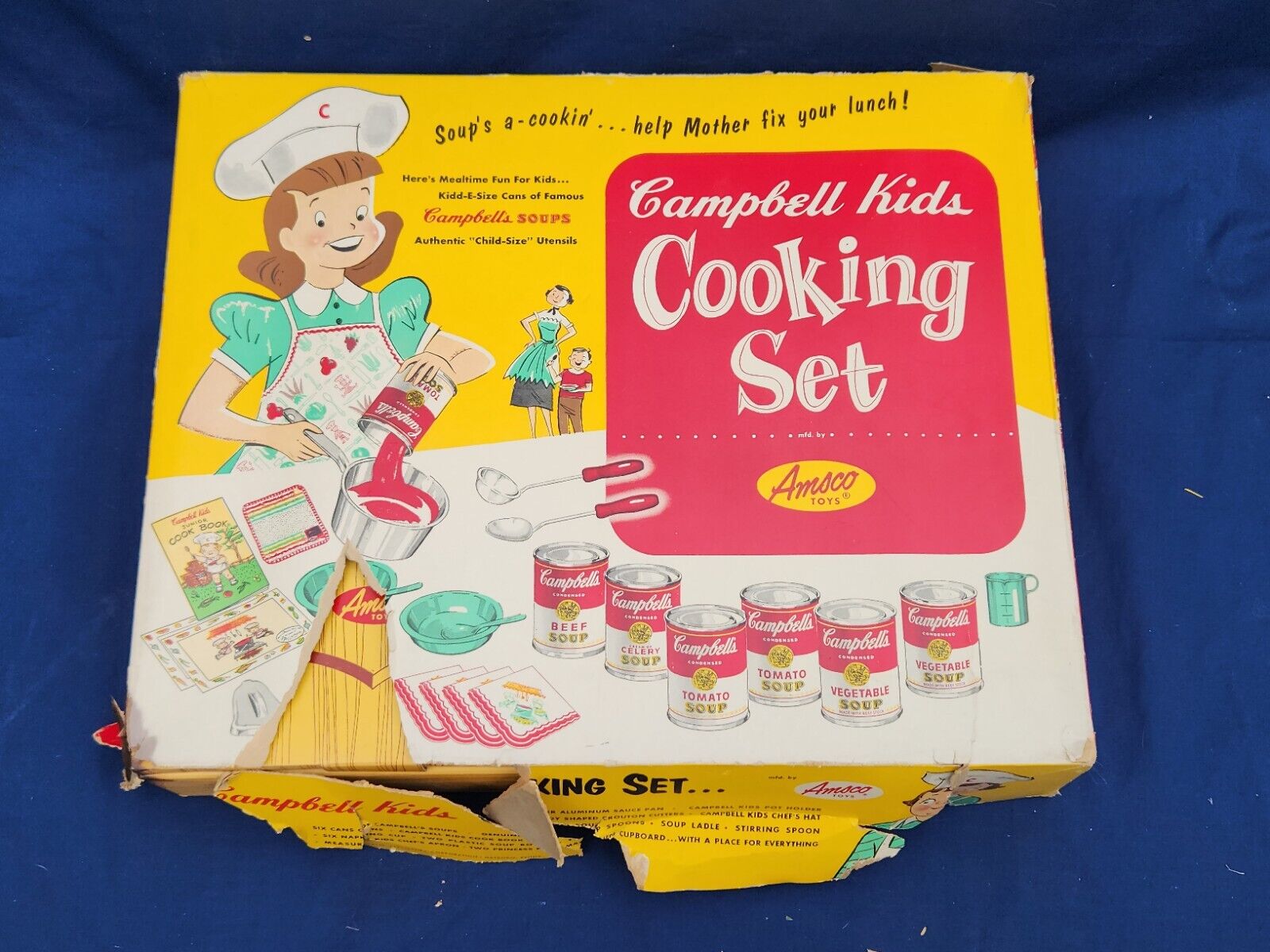 Rare Amsco Vtg Campbell Kids Soup Cooking Set Play Set Children's Advertisin Toy