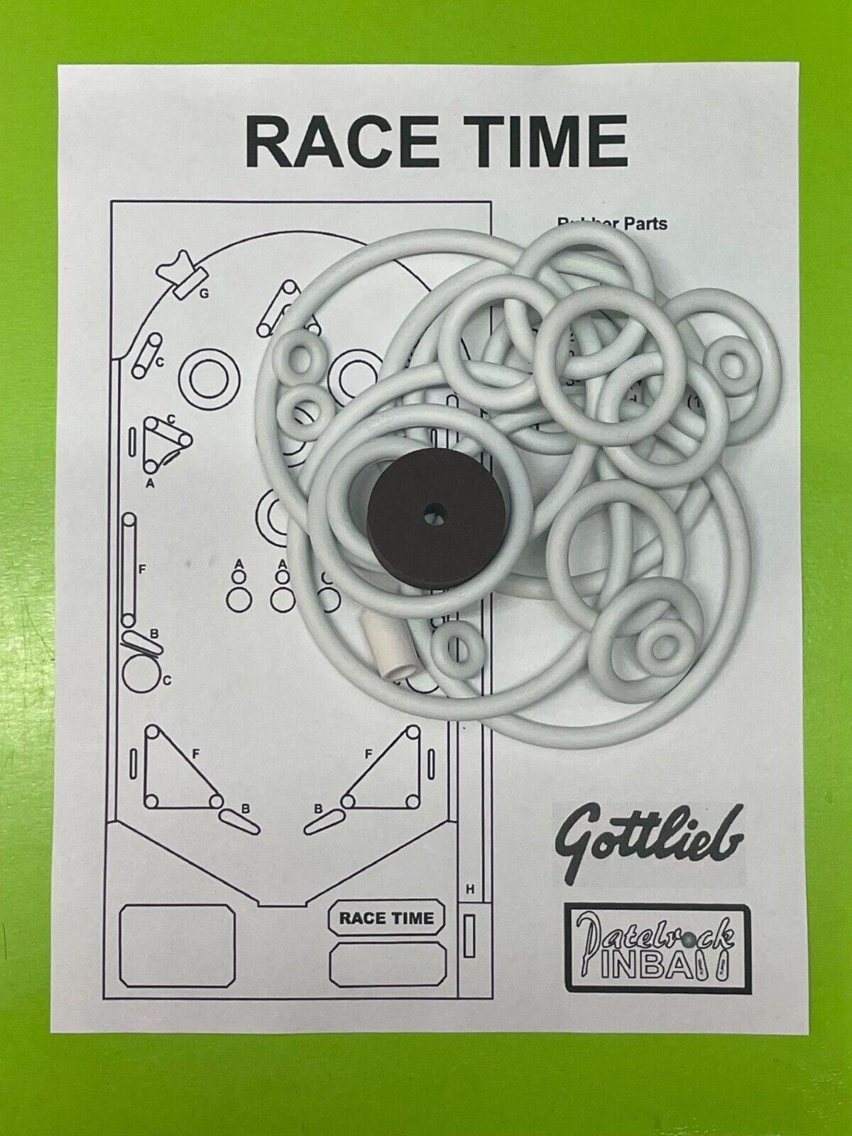 1959 Gottlieb Race Time Pinball Machine Rubber Ring Kit