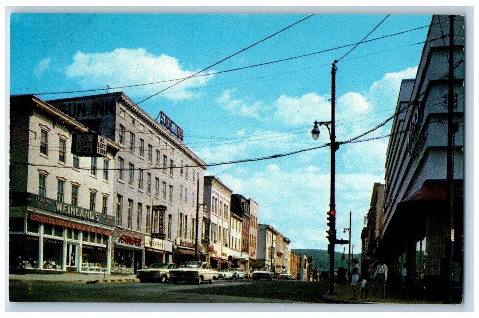 Bethlehem Pennsylvania PA Postcard Main Street Weinlands Shoe Store Cars 1965