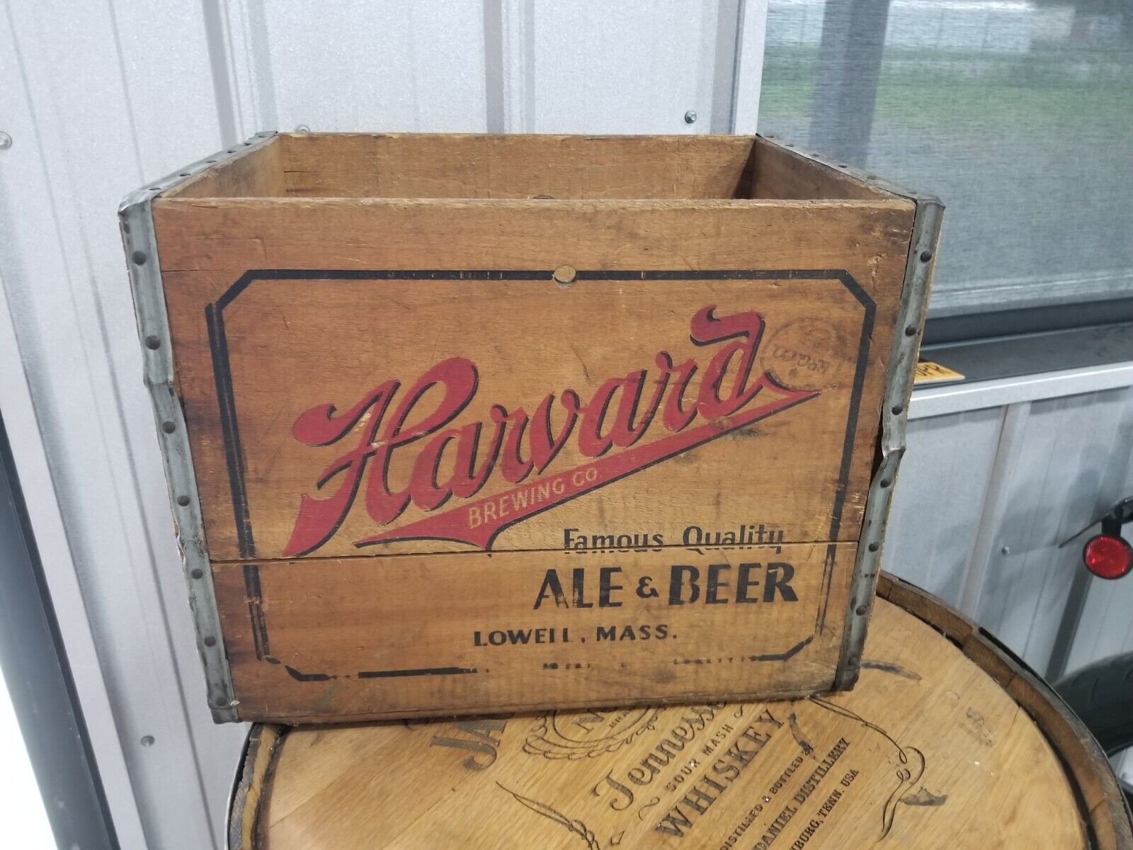 Early Harvard Beer Crate Great Decorator  Piece Inv#427