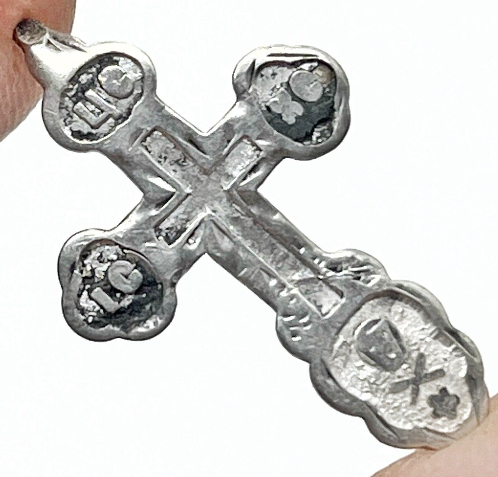 European Silver Russian Orthodox Cross Pendant Artifact — Circa 1600-1800’s — W