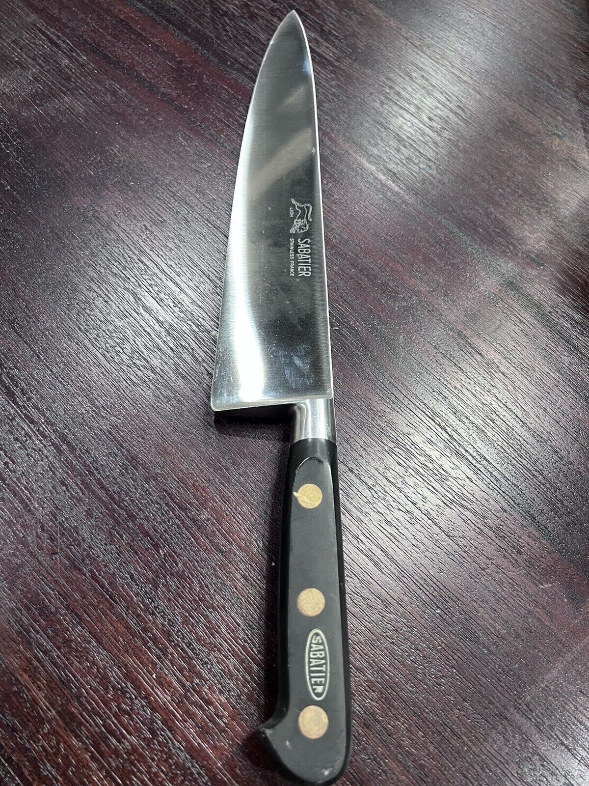 Vintage Sabatier  Butcher Chef Carbon Steel Knife 8” Blade
